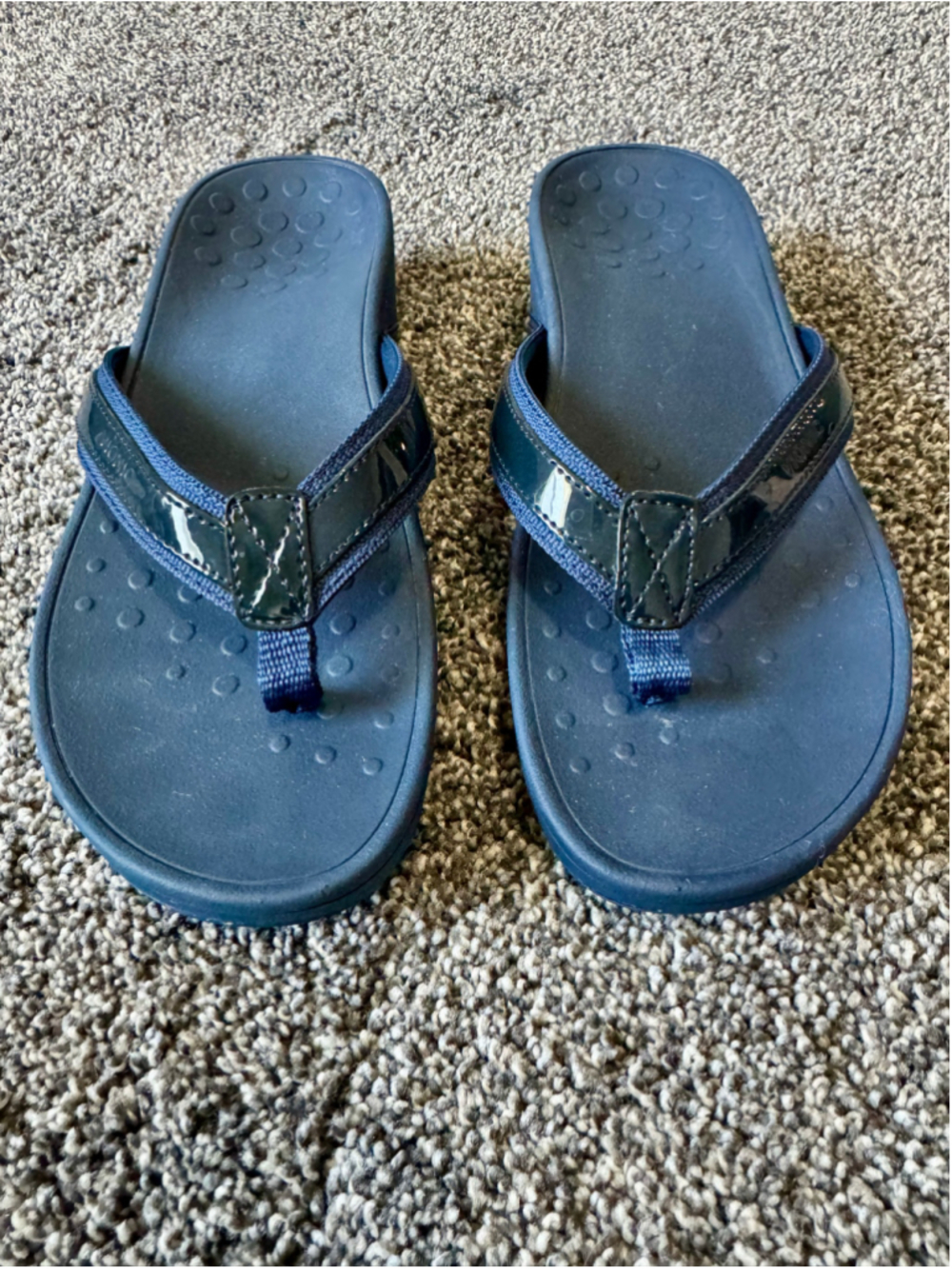 Women's Vionic Navy High Tide Wedge Flip Flop Sandals Size 9